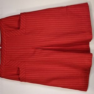 Vintage red pinstriped wool skirt